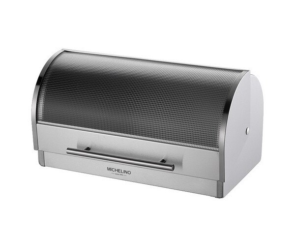 Michelino Brotkasten Klappdeckel Edelstahl Griff Brotkiste BrotbehäLter Brotbox-image