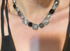 David Yurman Onyx, Hematine & Diamond Chiclet...