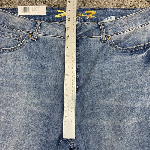 Seven 7 Jeans Damen 16 blau Denim Hochhaus Wochenende schmale Passform 36x30 Hose neu mit Etikett - Bild 15 von 24