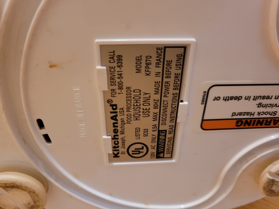 KitchenAid Food Processor Professional 670 KFP670WH *No Attachments