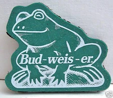 2 Budweiser Frog An Busch Beer Advertising Icon Magnet
