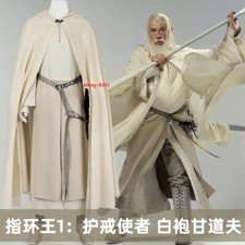 The Lord of the Rings The Fellowship of the Ring Gandalf Cosplay White Robe Suit