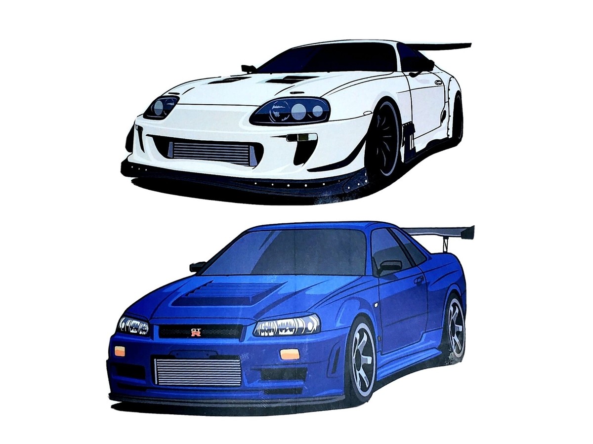 Toyota Supra And Nissan Skyline R34 Stickers | eBay