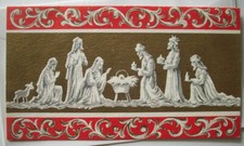 Nativity UNUSED 60's Christmas greeting card W6
