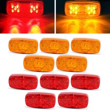 5 Red 5 Amber 10-led 4 Side Marker Lights Camper Truck Trailer Rv Running Lamp