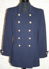 1990s Vintage Allumette Paris Navy-blue Blazer/sailor Jacket Gold Buttons Fr42/m