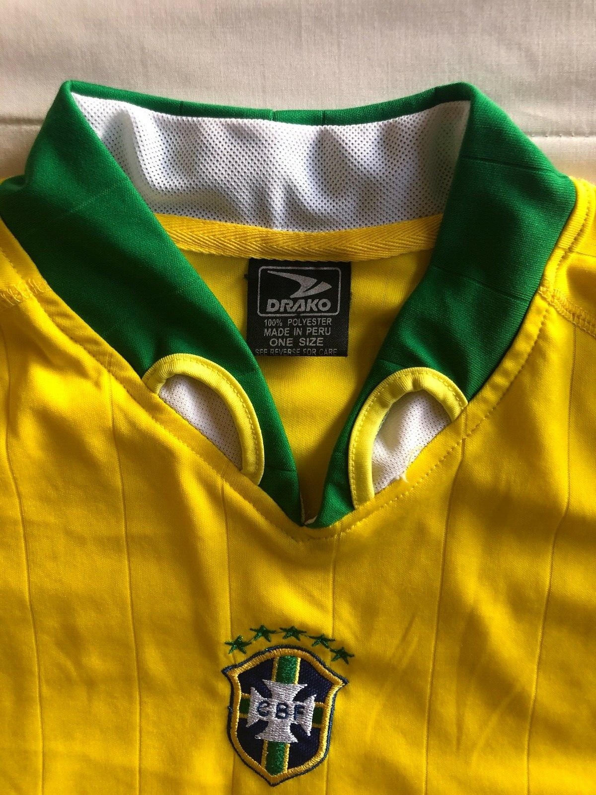 Brazil Shirt Adult Medium Yellow Green Brasil MLS Soccer Football Mens A95*