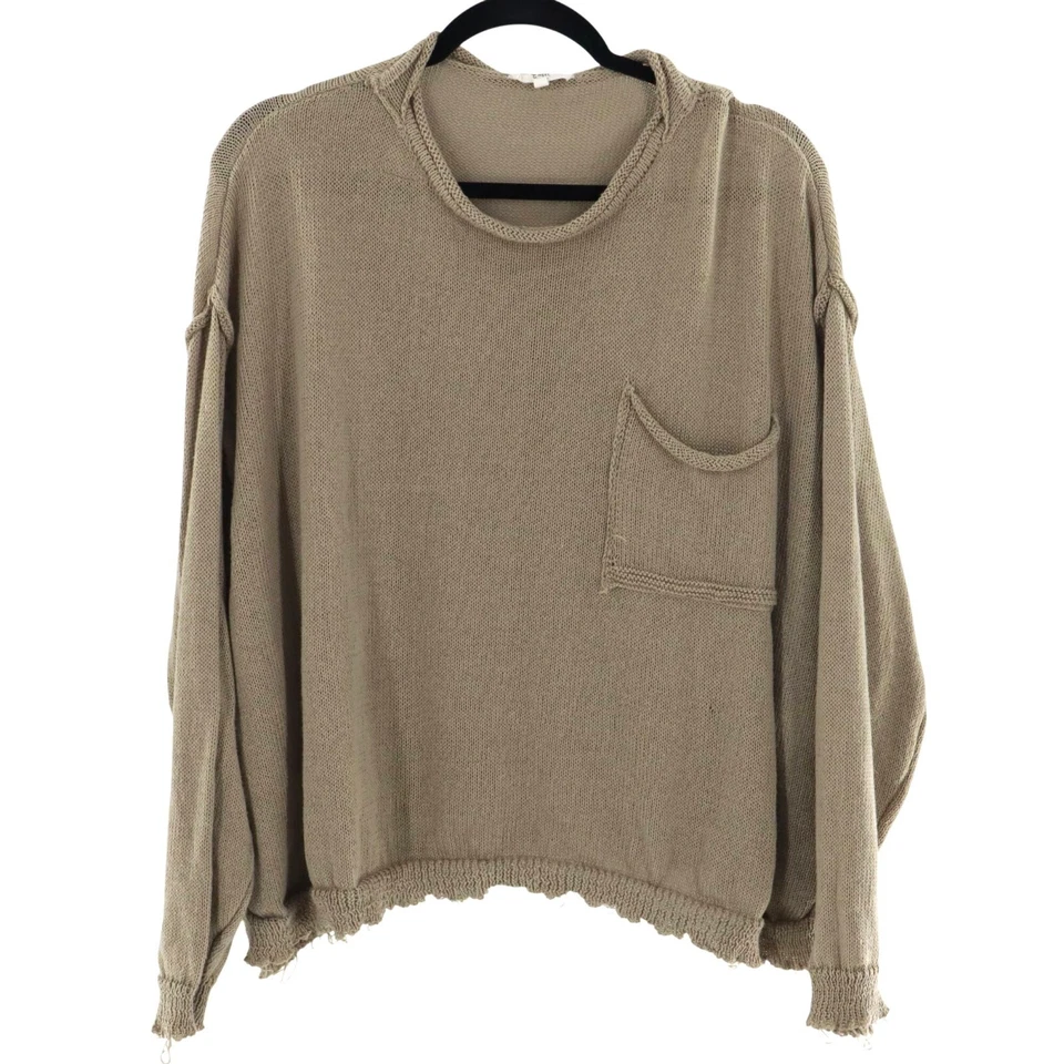 Suéter de Gran Tamaño Caballete Para Mujer S Caqui Cómodo Fin de Semana Grunge Alt Slouchy Scene Foto 2 de 4