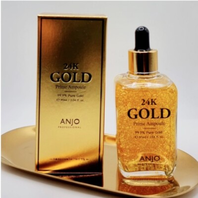 ANJO 99.9% 24K Gold Prime Ampoule 90ml Anti-Aging Premium Gold Ampoule K-Beauty 