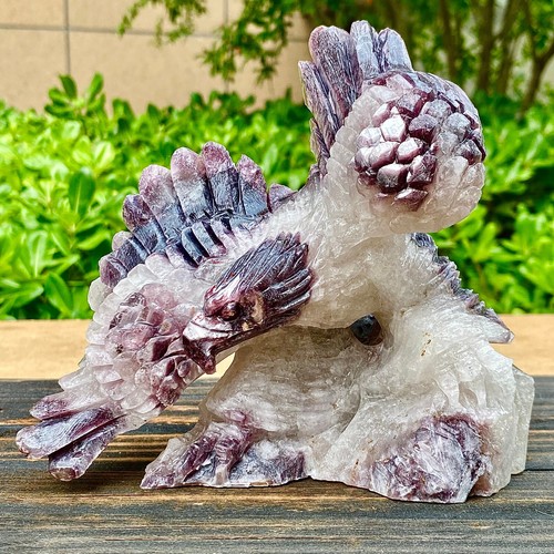 2.75LB Natural Crystal Purple Lithium Brilliance Hand carved Reiki ornaments - 第 1/14 張圖片