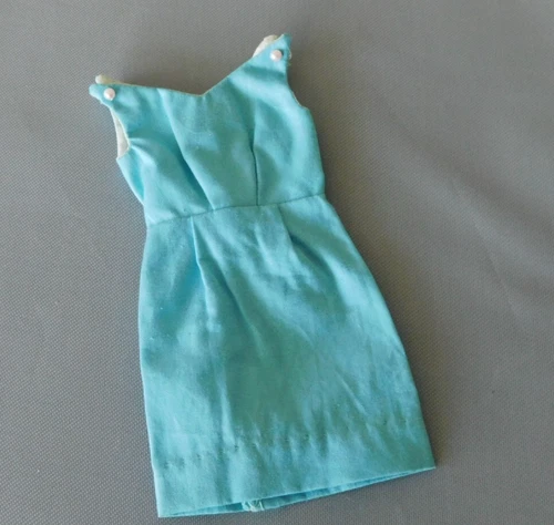 Vintage 1960s Ideal Tammy Doll Flared N Fitted Blue/ Turquoise Dress #9061