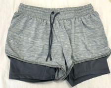 CHAMPION WOMENS ATHLETIC SHORTS WITH BUILT SHORTS SIZE M