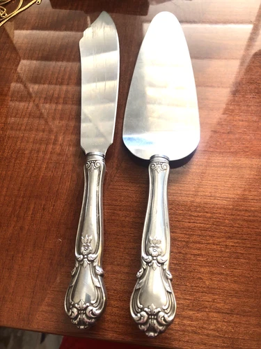 Gorham Chantille Sterling Silver 925 Cake Knife & Cake Serving  Knife 131 Grams