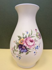 Axe Vale Pottery Devon English Ceramic Bud Vase Pink Rose Floral