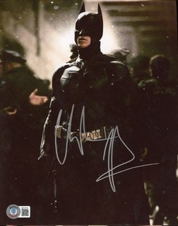 Christian Bale Signed 8x10 Batman Color Photo AUTO BAS Beckett