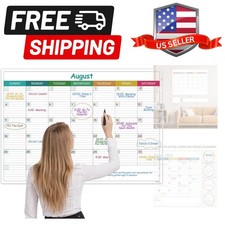 Large Dry Erase Calendar for Wall - Undated Dry Erase Calendar, Erasable Lami...