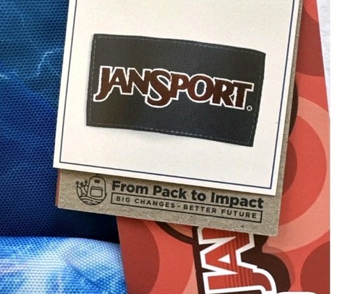 New JanSport Big 15" Student Laptop Backpack Bookbag Blue Lightning Bolts - Picture 7 of 7