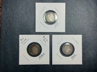 1908-D Die Crack, 1909 & 1913 3x Barber Dimes - Better Than Avg. Circ.!