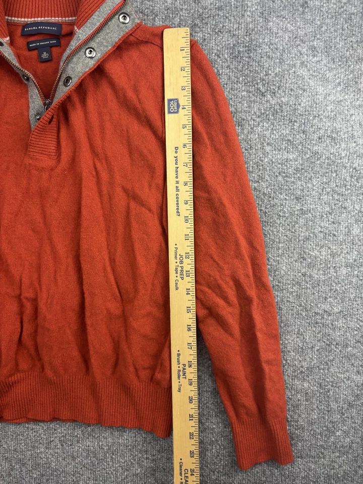 Banana Republic Sweater Mens Medium Merino Wool Italian Yarn Half Zip Pullover - Image 4 of 4