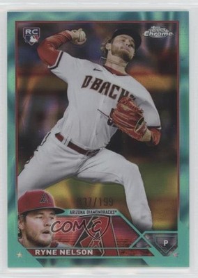 2023 Topps Chrome Aqua Lava Refractor 37/199 Ryne Nelson #193 Rookie RC u6m