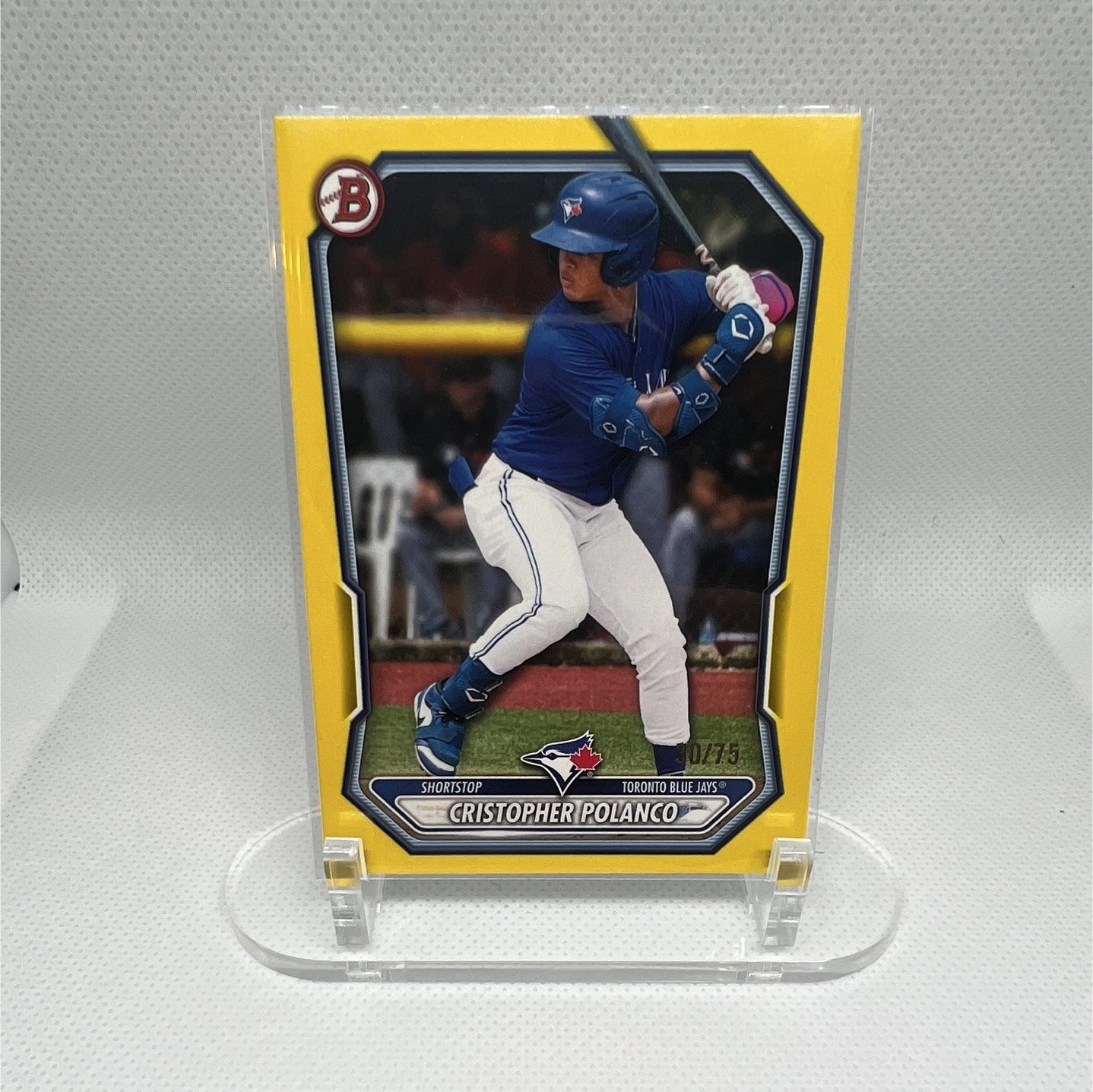 Topps 2026 Bowman Prospects BP-34 Cristopher Polanco Yellow /75 Blue Jays