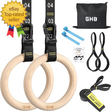 Gymnastic Rings Wooden Gym Rings 1.25 Olympic Rings Adjustable