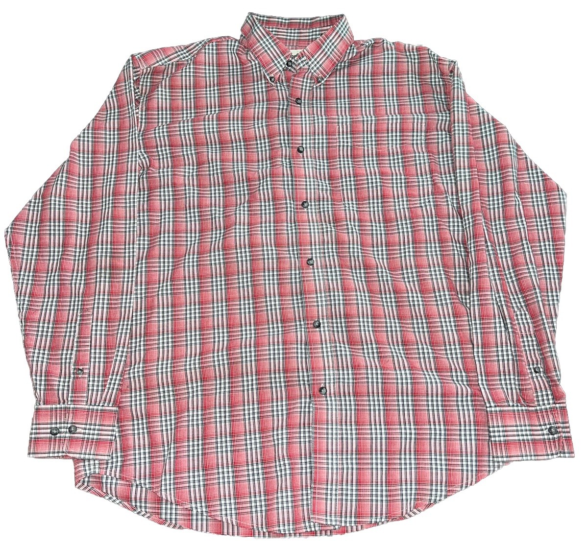 Vintage Wrangler Riata Men's Red Plaid Button Down Long Sleeve Shirt XL