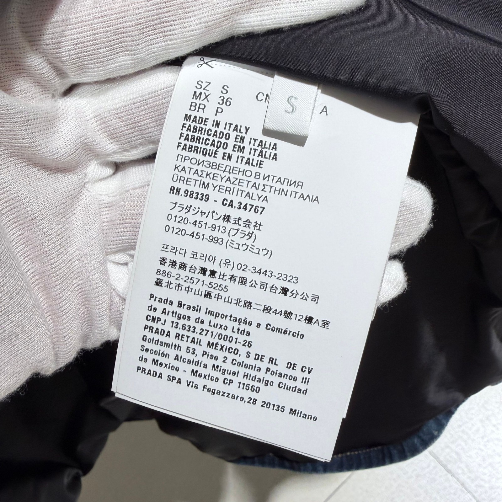 Prada Two Pocket Triangular Logo Denim Padding Ja… - image 9