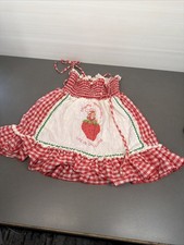 Adorable Vintage Strawberry Shortcake Dress Red Girls Bt66
