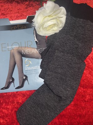 STRUMPFHOSEN STRUMPFHOSE PANTY OMSA 50 Den Mikrofaser Flammeneffekt Schwarz Grau