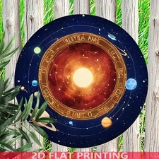 1pc Extra Large 88-Inch Round Solar System Wall Decor - Vintage Space Map Poster