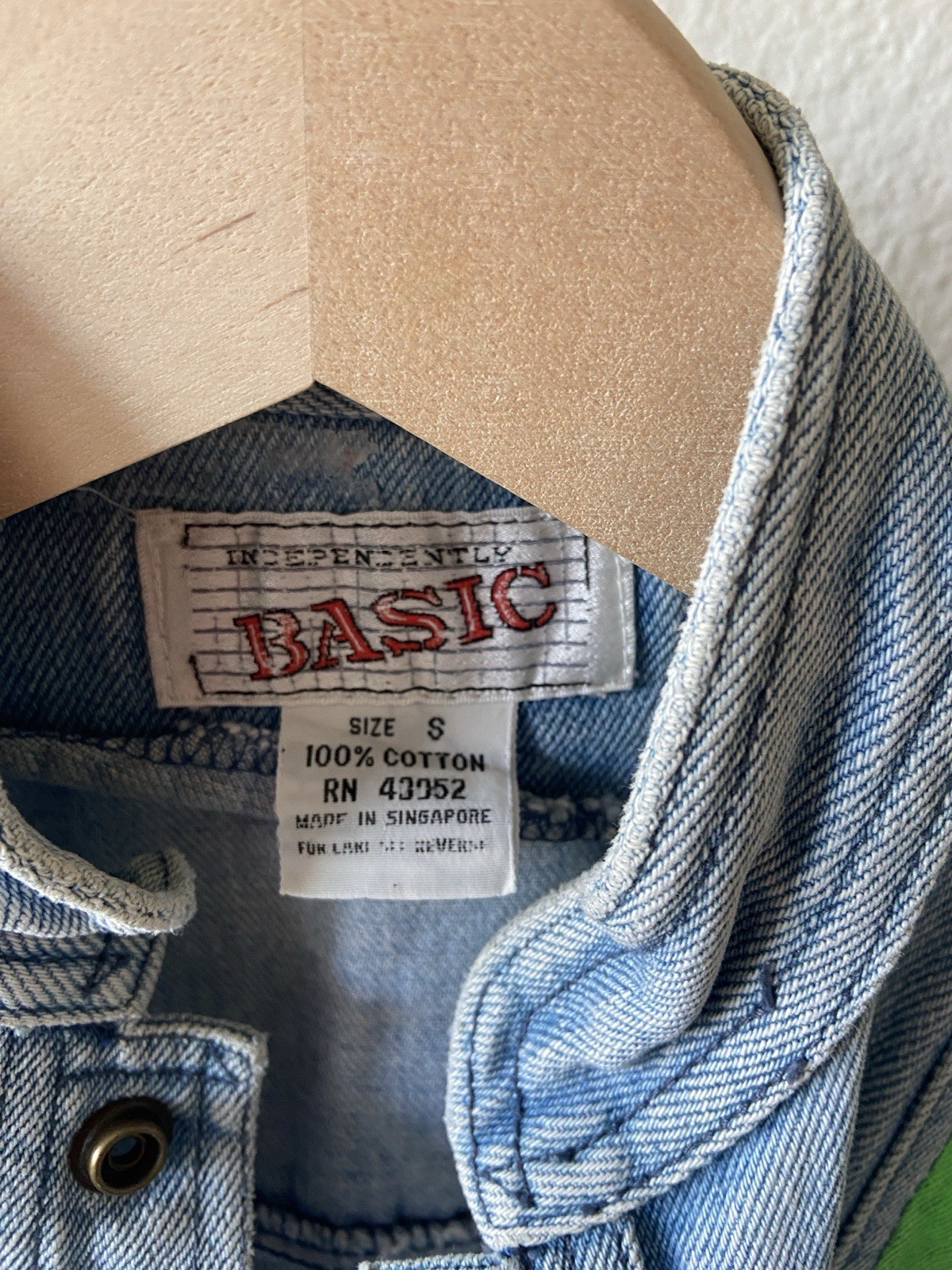 Independently Basic Denim Vest Size Small Button … - image 2