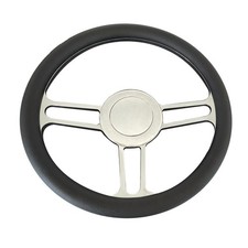 GM 14'' Billet Aluminum 9 Hole Steering Wheel Kit w/Horn Button Hot Street Rod