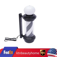 LED Barber Shop Stripes Wall Lamp Hair Salon Sign Barber Pole Rotating Light NEW