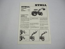 Original Prospekt Stoll Frontlader ALS & Super 1 am Schlüter IHC Schlepper 1975