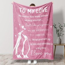 Gifts for Her - Flannel Throw Anniversary Blanket Gifts for Girlfriend, Christm