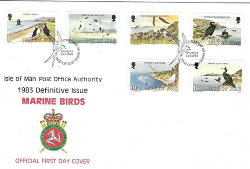 Isle of Man Comm/FDC -  Marine Birds  - 1983 (IOM)