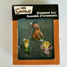 American Greetings The Simpsons Ornament Set 3 piece Bart Lisa dog 2006
