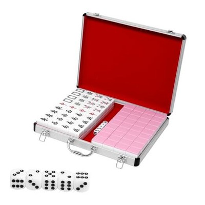 Chinese Mahjong Set Portable Mahjong Tiles Set Contains 144 Pieces Of 1.5 Inch 