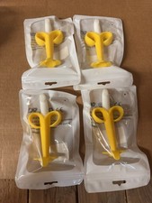 Banana Shape Baby Teether BPA Free Silicone Teething Toothbrush for 4 pack