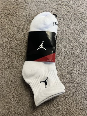 Nike Air Jordan 3 Pairs  (WHITE ) Socks Men s Size L  8-12