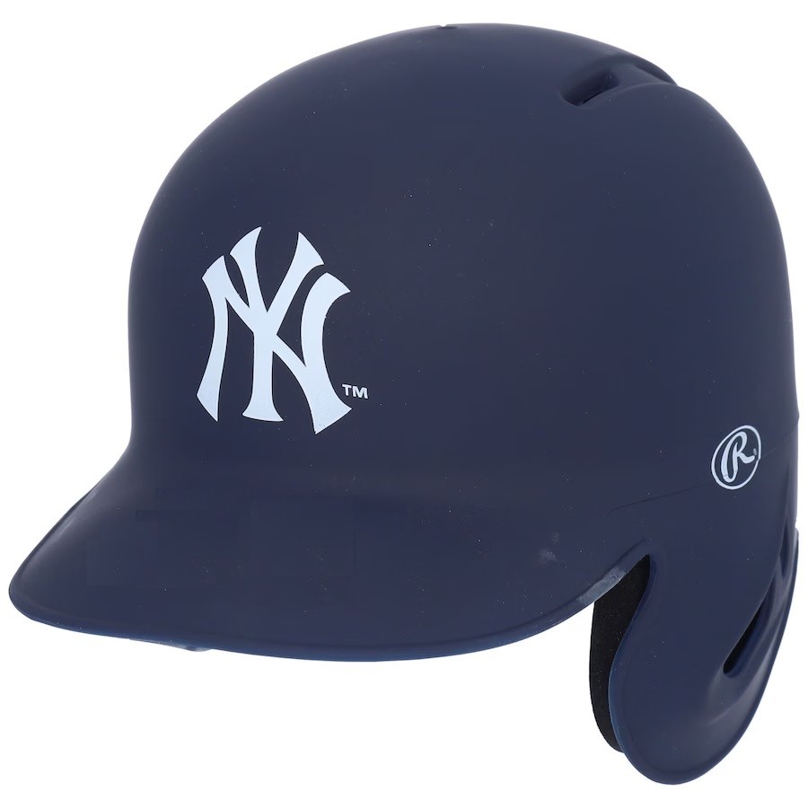 New York Yankees Matte Navy Blue MLB Rawlings Replica Baseball Mini Helmet