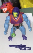 1985 Mattel MOTU Dragon Blaster Skeletor Figure w/Accy’s-No Lock-Hi Grade