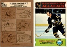 1975-76 O-Pee-Chee SET BREAK #296 Rene Robert AS2 CREASE