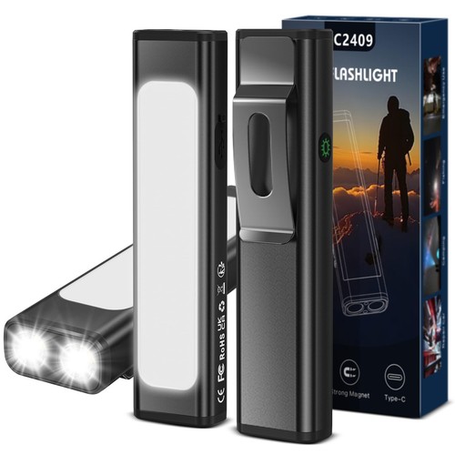 EDC Flat Flashlight Rechargeable, 1200 Lumens USB-C (Black, 2PCS) | eBay