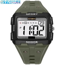 Orologio Elettronica Sport per Uomo, Impermeabile, Glow Notturna, Grande Schermo