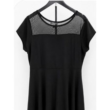 Pinc Black Mesh Yoke Fit & Flare Dress Size 2X
