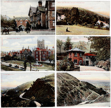 Malvern Postcard Worcestershire 6 Colour Pinted Views by Tilley's c.1908