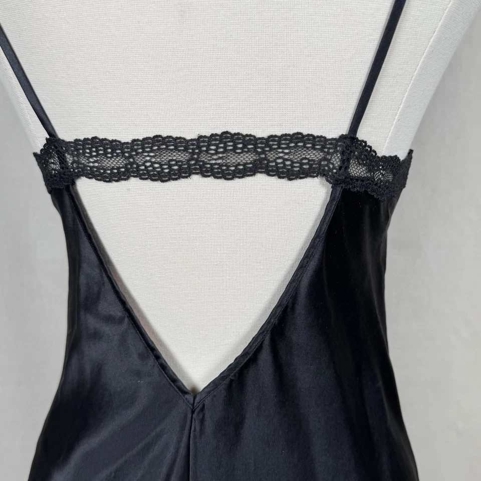 Victoria's Secret S Muñeca Bebé Corta Seda Negra De Colección Años 90 Chemise Foto 4 de 4