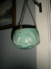 McCoy Pottery Green Leaf and Berry Hanging Planter